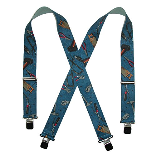 CTM Men's Hand Tools Suspenders, Blue