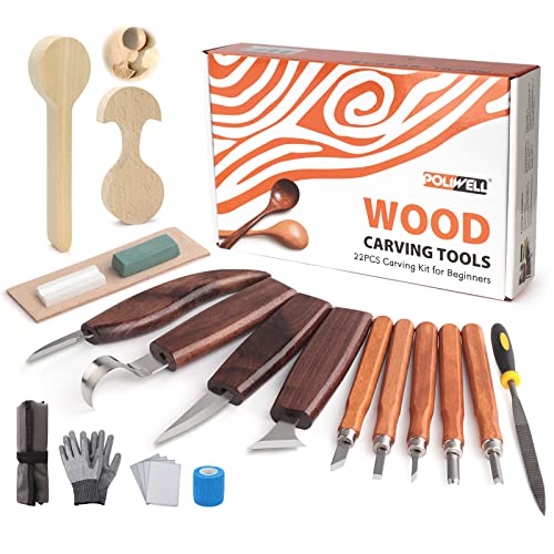 Wood Carving Kit with 22PCS Tools for Beginners