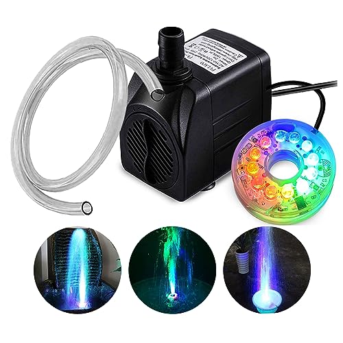 PULACO Submersible Fountain Pump with LED Light