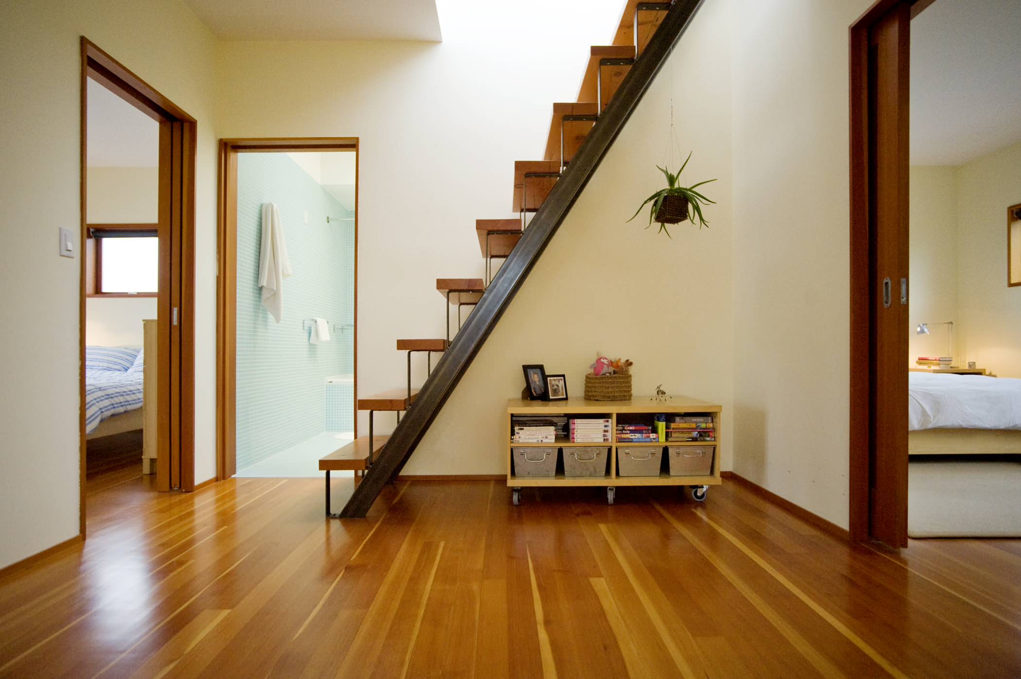 Very different staircase. Good solution for a steep set of stairs.