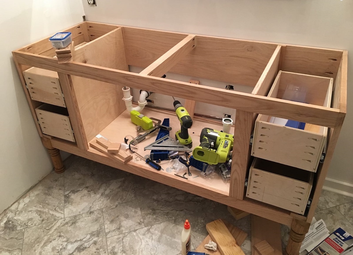 How To Build A Bathroom Vanity With Drawers