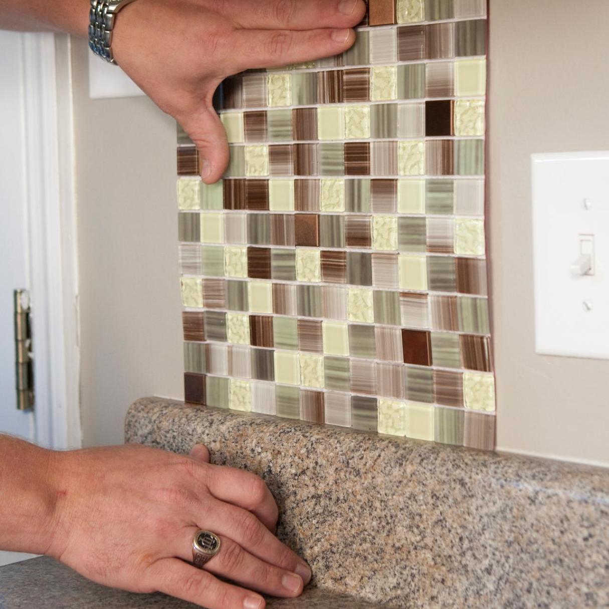 How To Cut Peel And Stick Backsplash Around Outlets