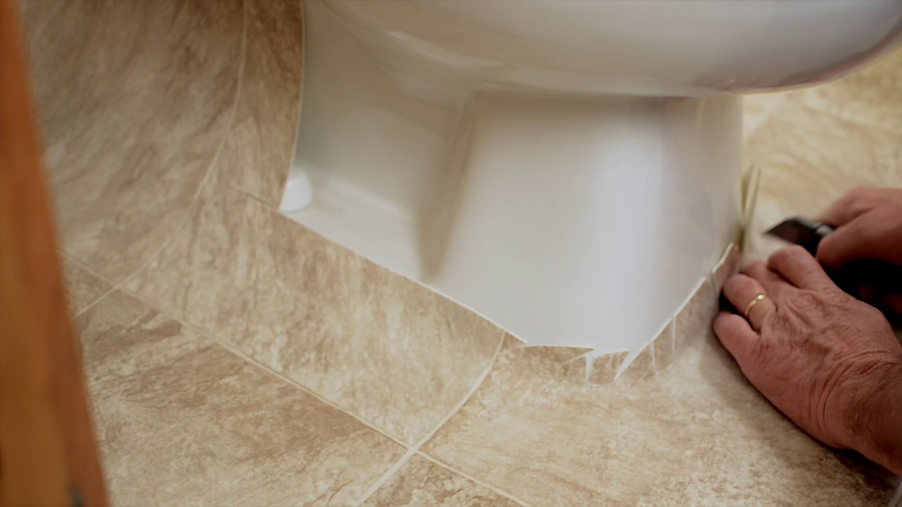 How To Cut Peel And Stick Tile Around Toilet