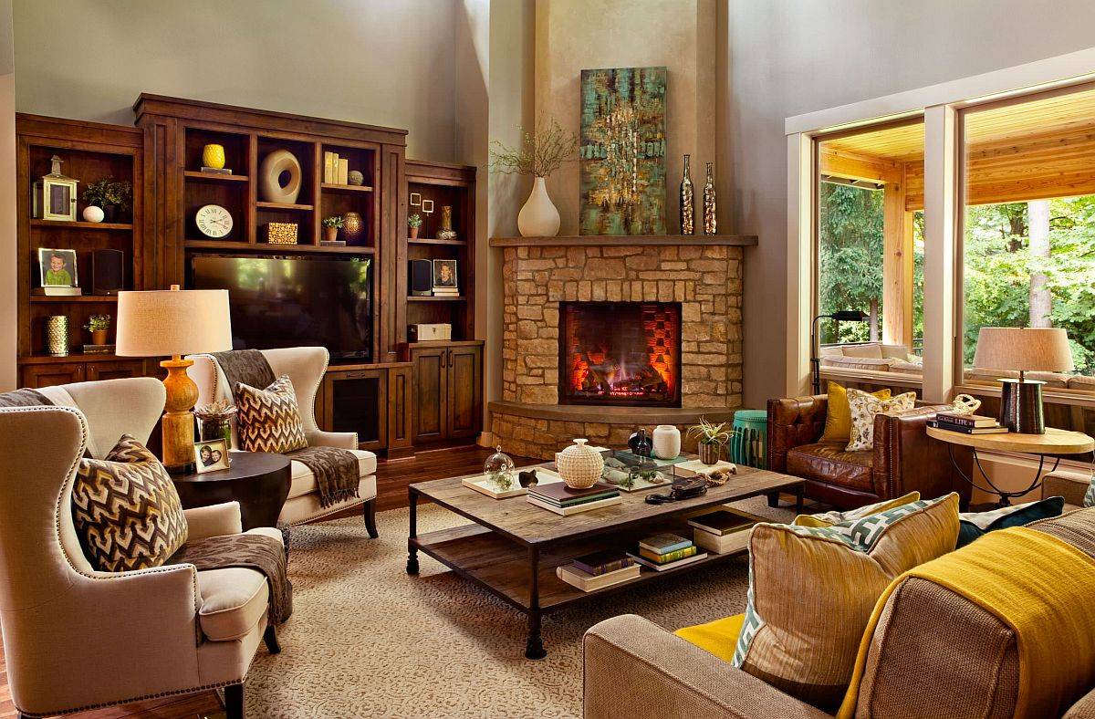 How To Decorate Living Room With Corner Fireplace