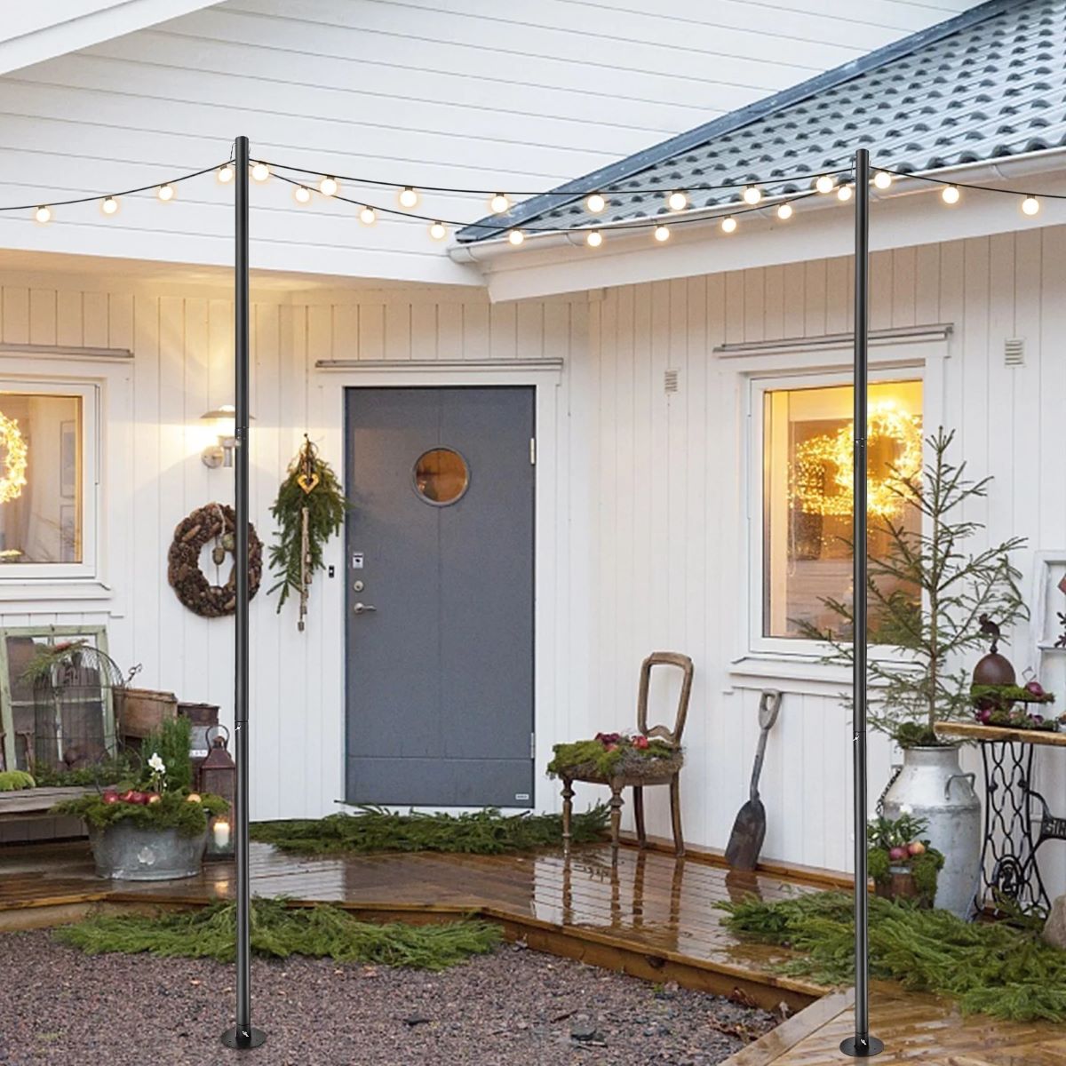 How To Install String Light Poles In Your Backyard