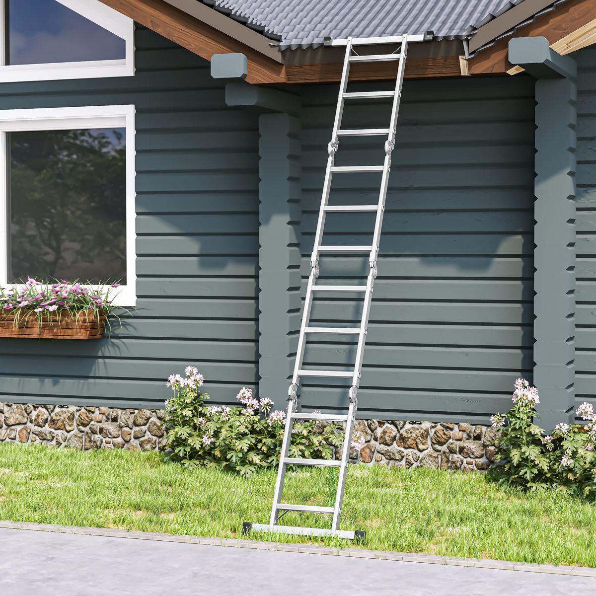 How To Lean Ladder Against House