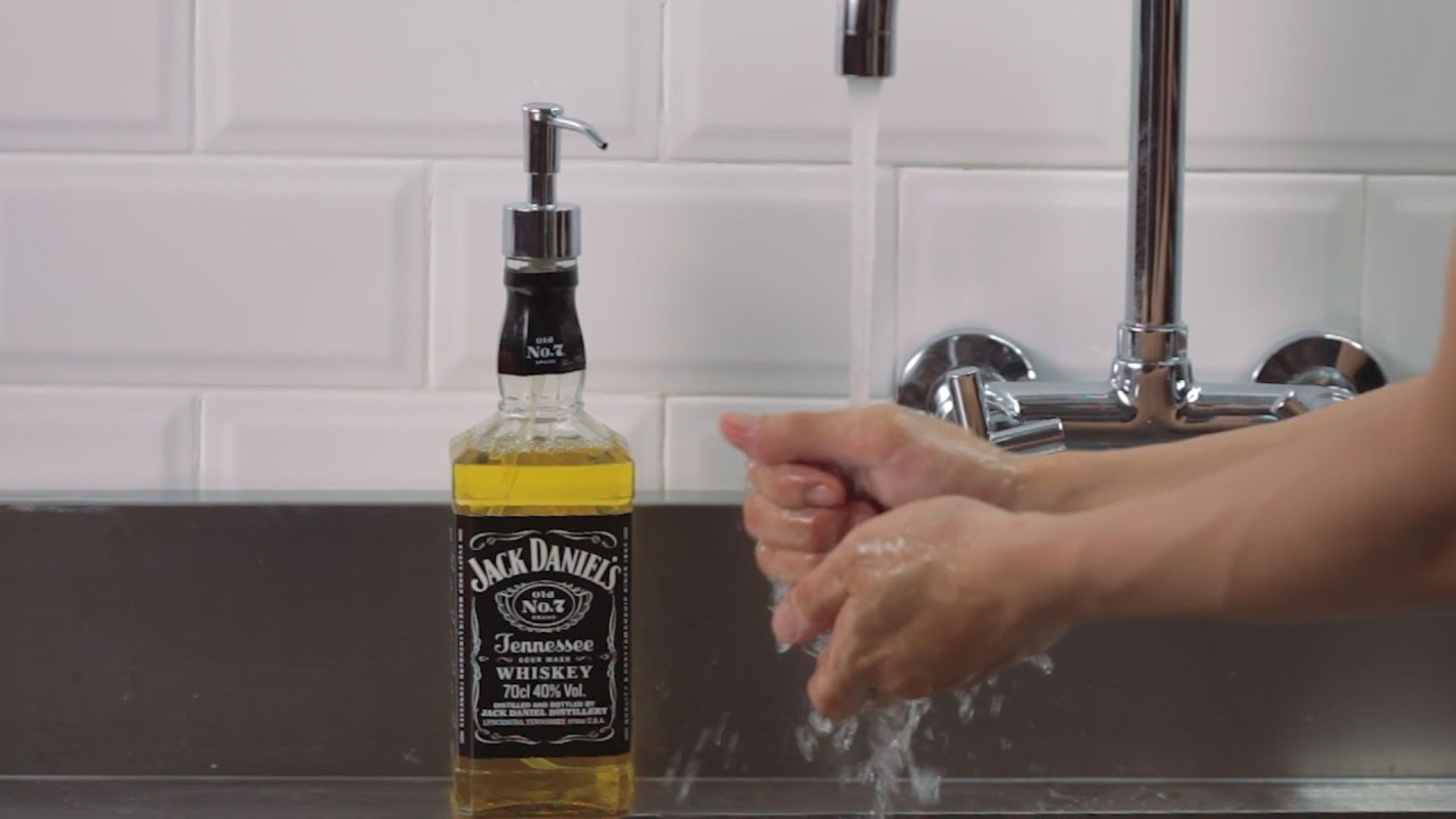 How To Make A Soap Dispenser Out Of A Jack Daniels Bottle
