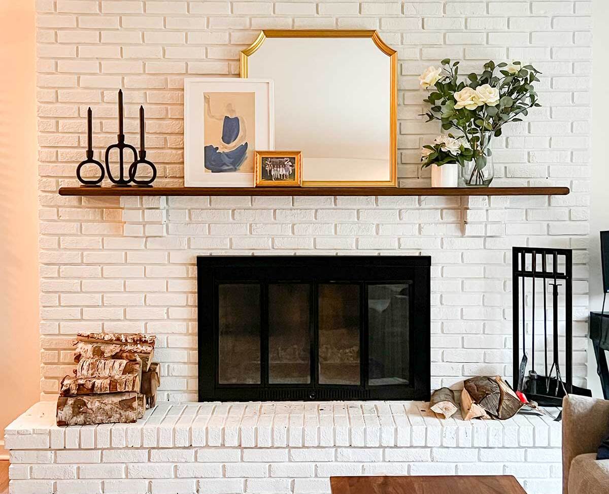 How To Paint White Brick Fireplace
