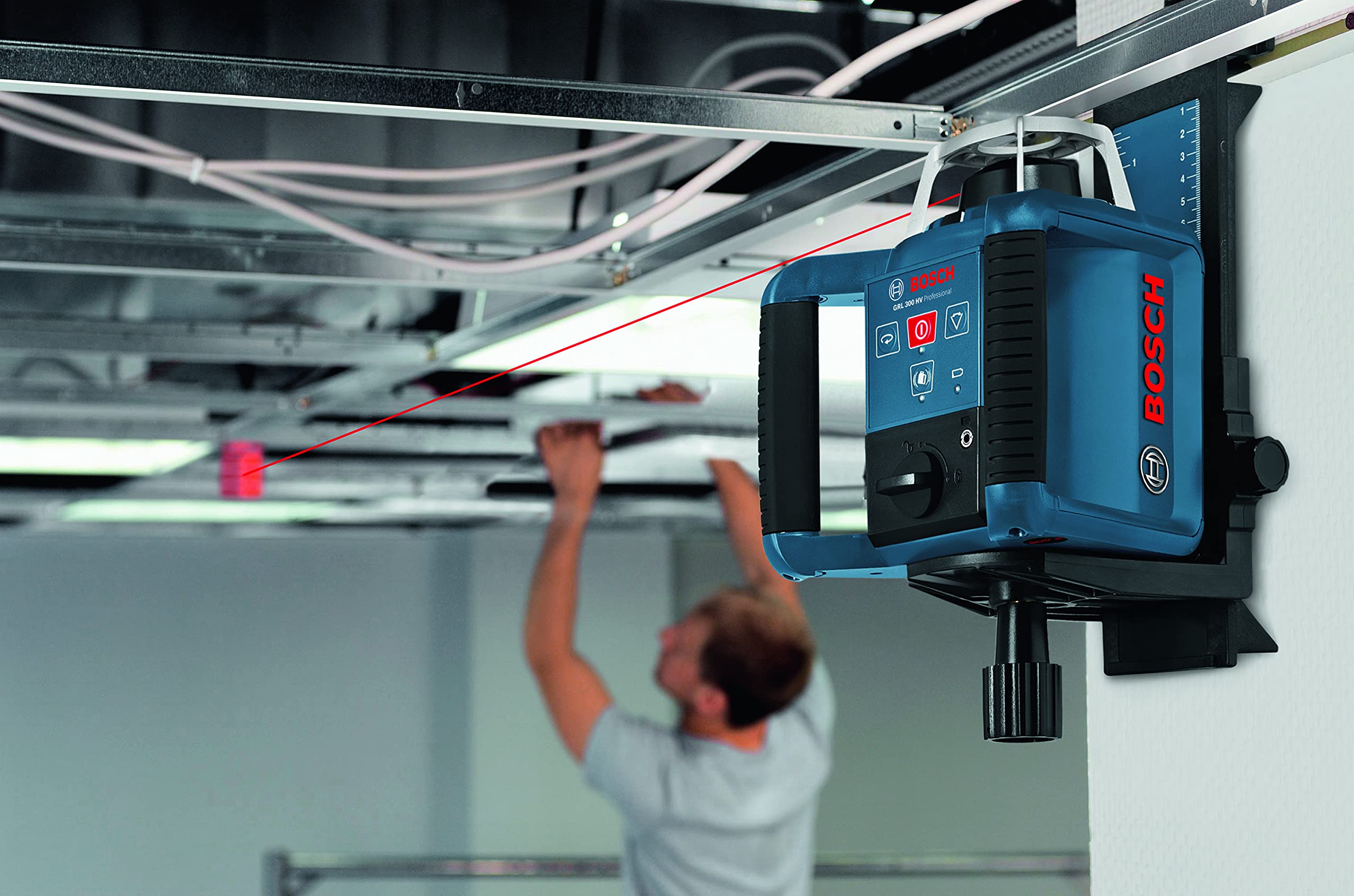 How To Set Up Wall Mount For Ceiling With Bosch GRL 250 HV Professional Laser Level