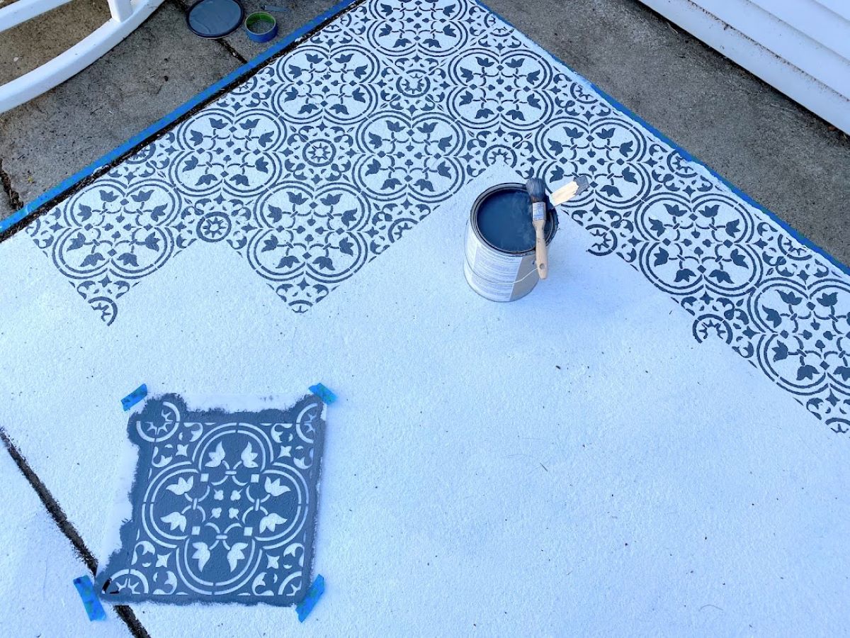 How To Stencil A Concrete Patio For A Low-Cost Outdoor Refresh