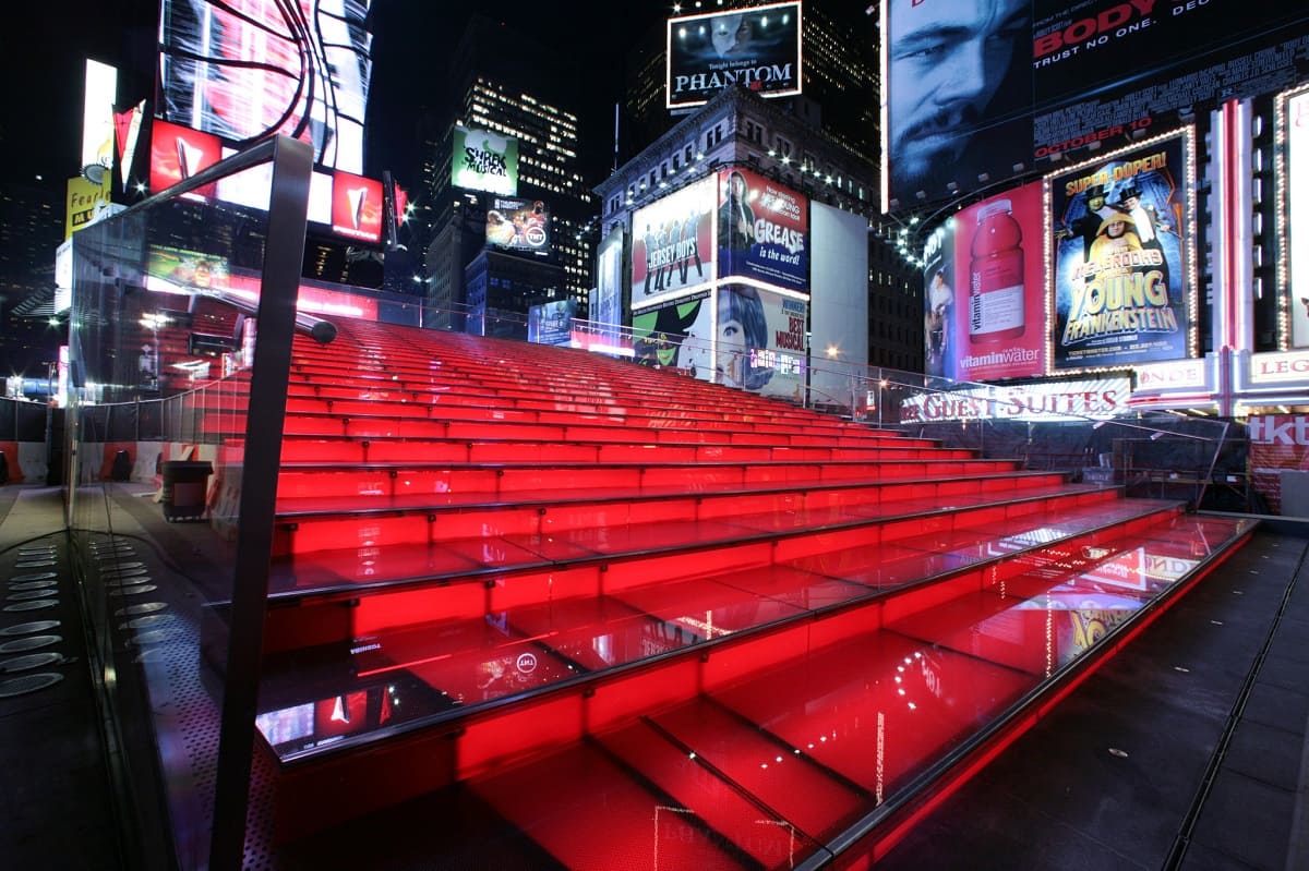 What Are The Red Stairs In Times Square