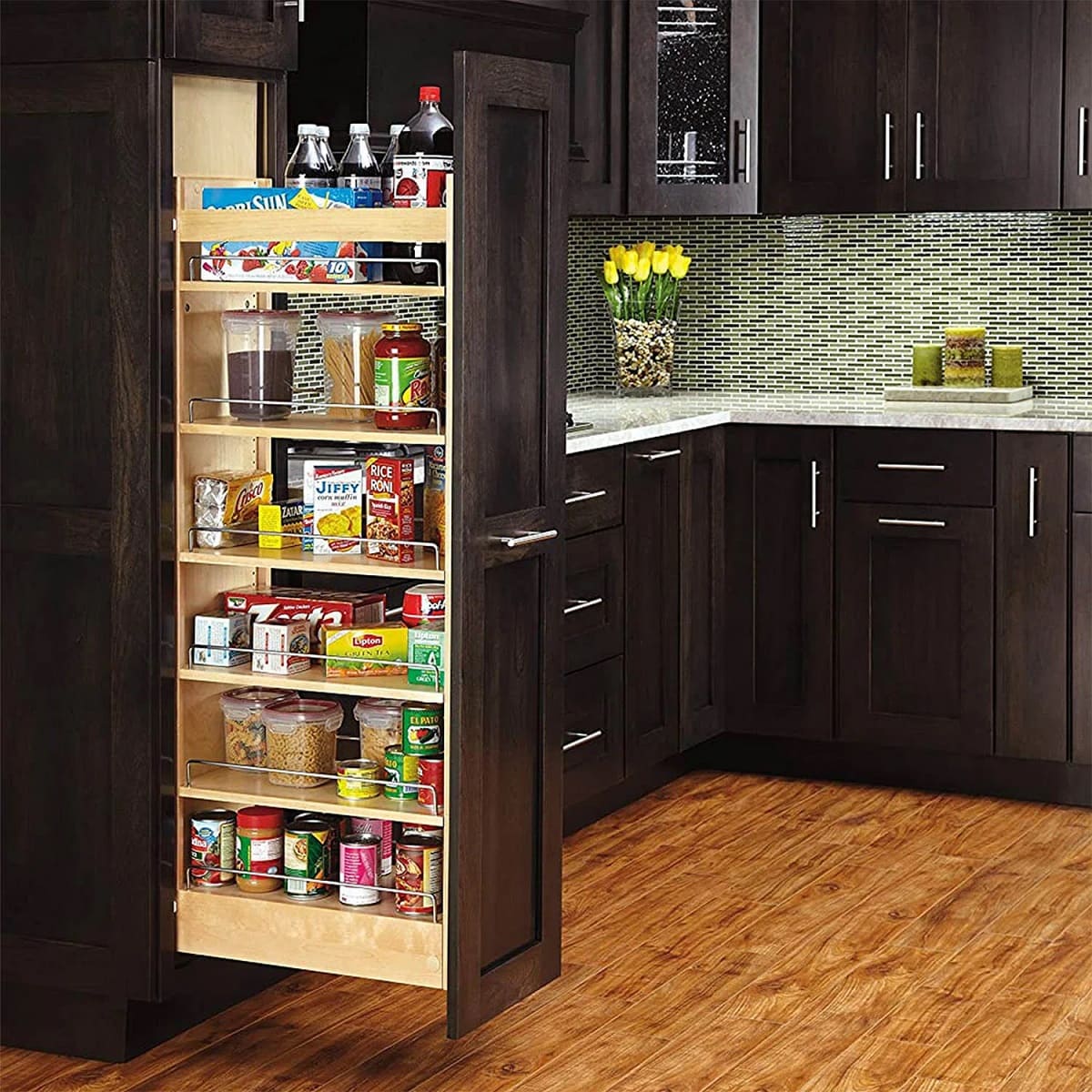 What To Put In A Pull-Out Cabinet Pantry