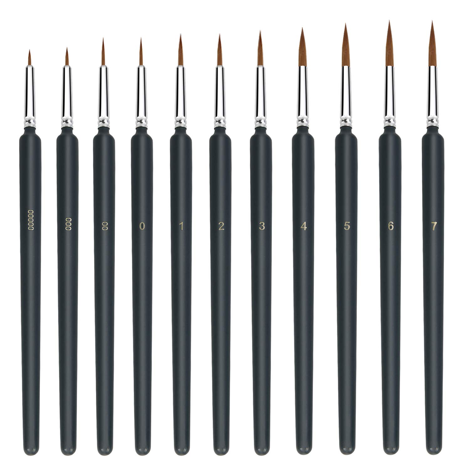 Micro Mini Fine Detail Paint Brush Set of 12 Pieces, Small Short Handle  Taklon Bristles for Detailing, Paint by Number Art, Models & Nails