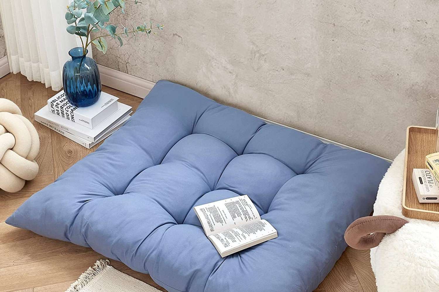 Square Thick Floor Seating Cushions,Solid Thick Tufted Cushion Meditation  Pillow for Sitting on Floor,Tatami Pad for Guests or Kids Reading,Yoga