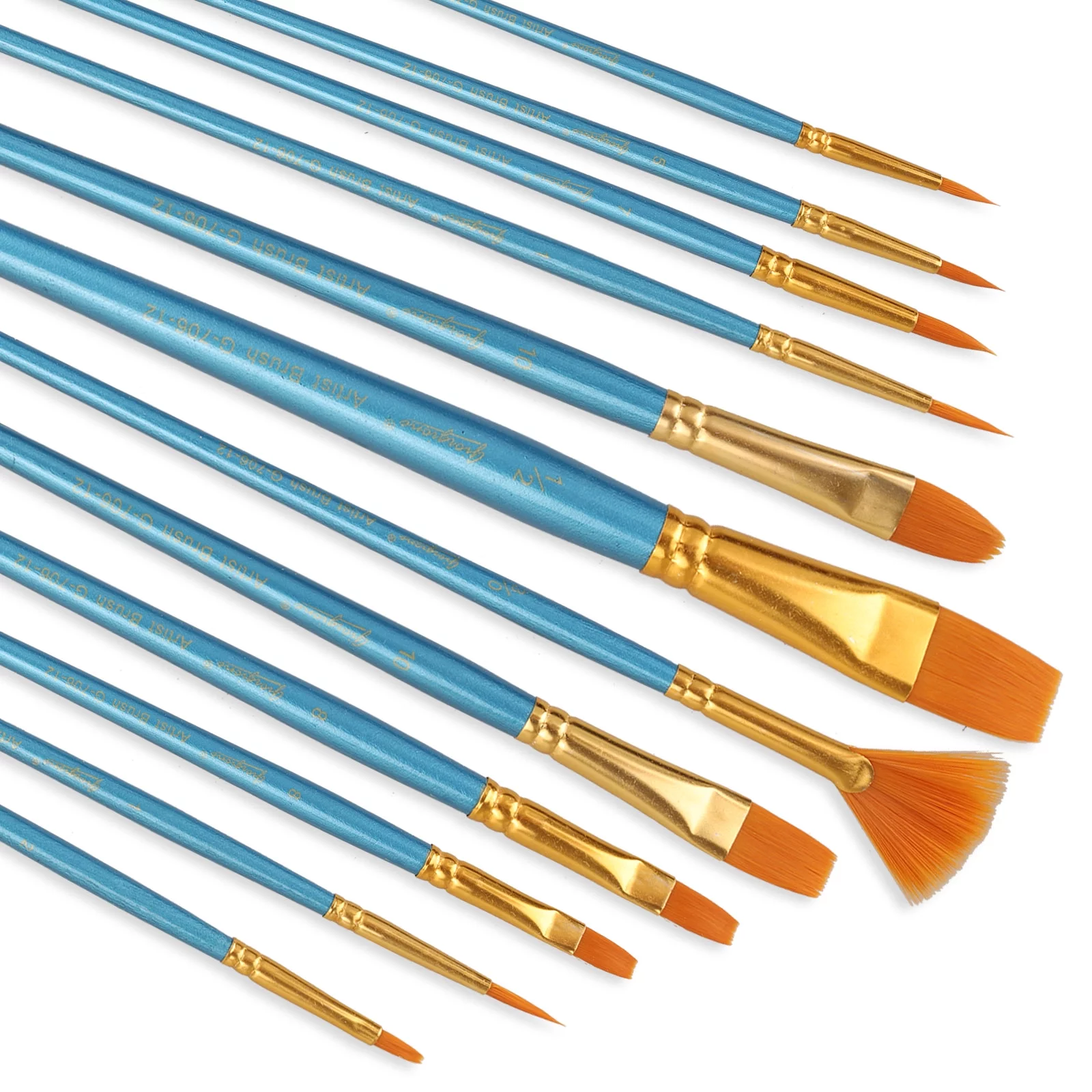 Paint Brushes Set 30 Pcs Paint Brushes for Acrylic Painting Oil Watercolor  Acrylic Paint Brush Artist Paintbrushes for Body Face Rock Canvas Kids Adult  Drawing Arts Crafts Supplies Blue Blue nickel 3