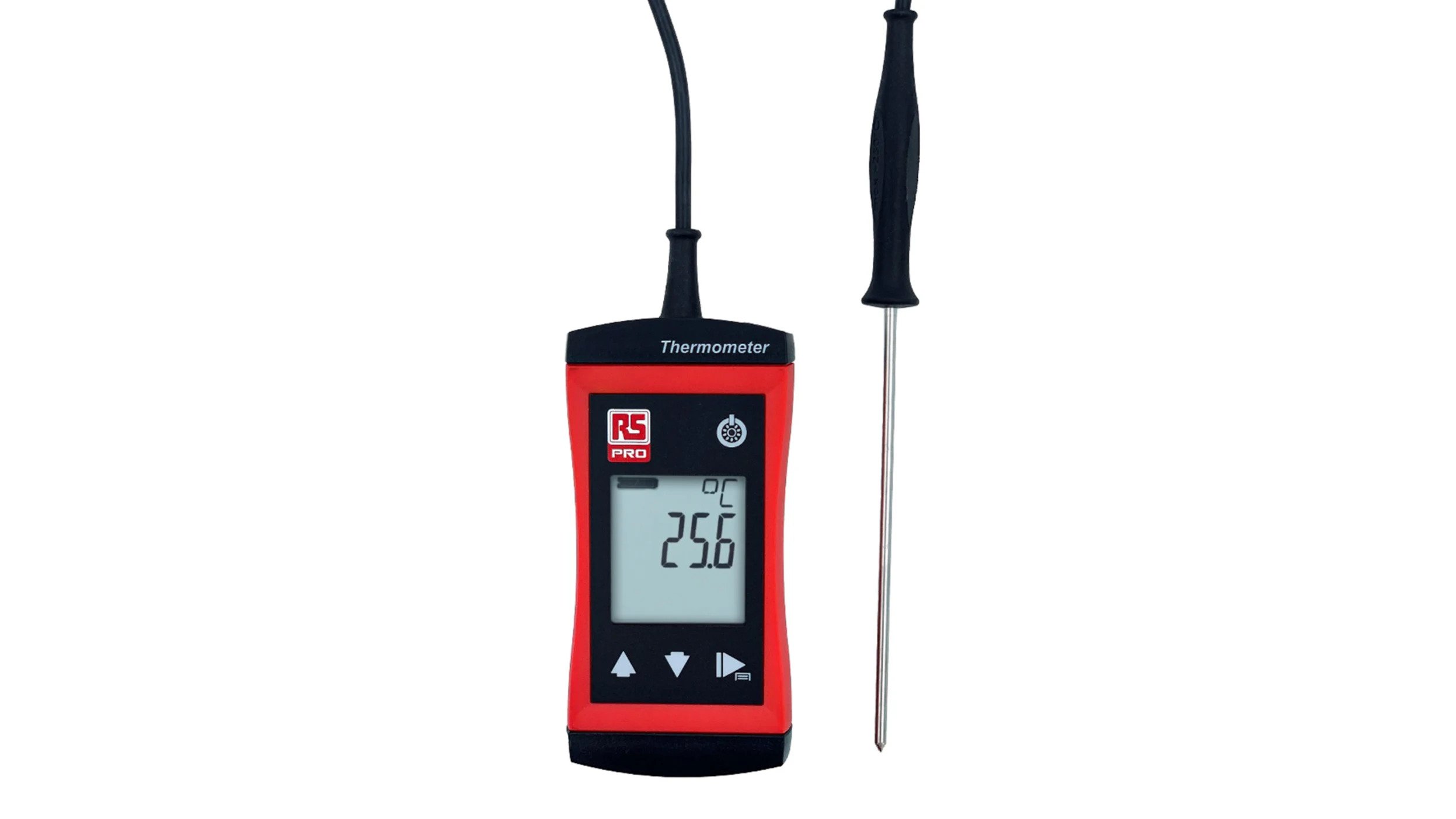 Food Thermometer, Calibration Function Widely Used ABS Shell Meat  Thermometer With Folding Probe For Baking Black 