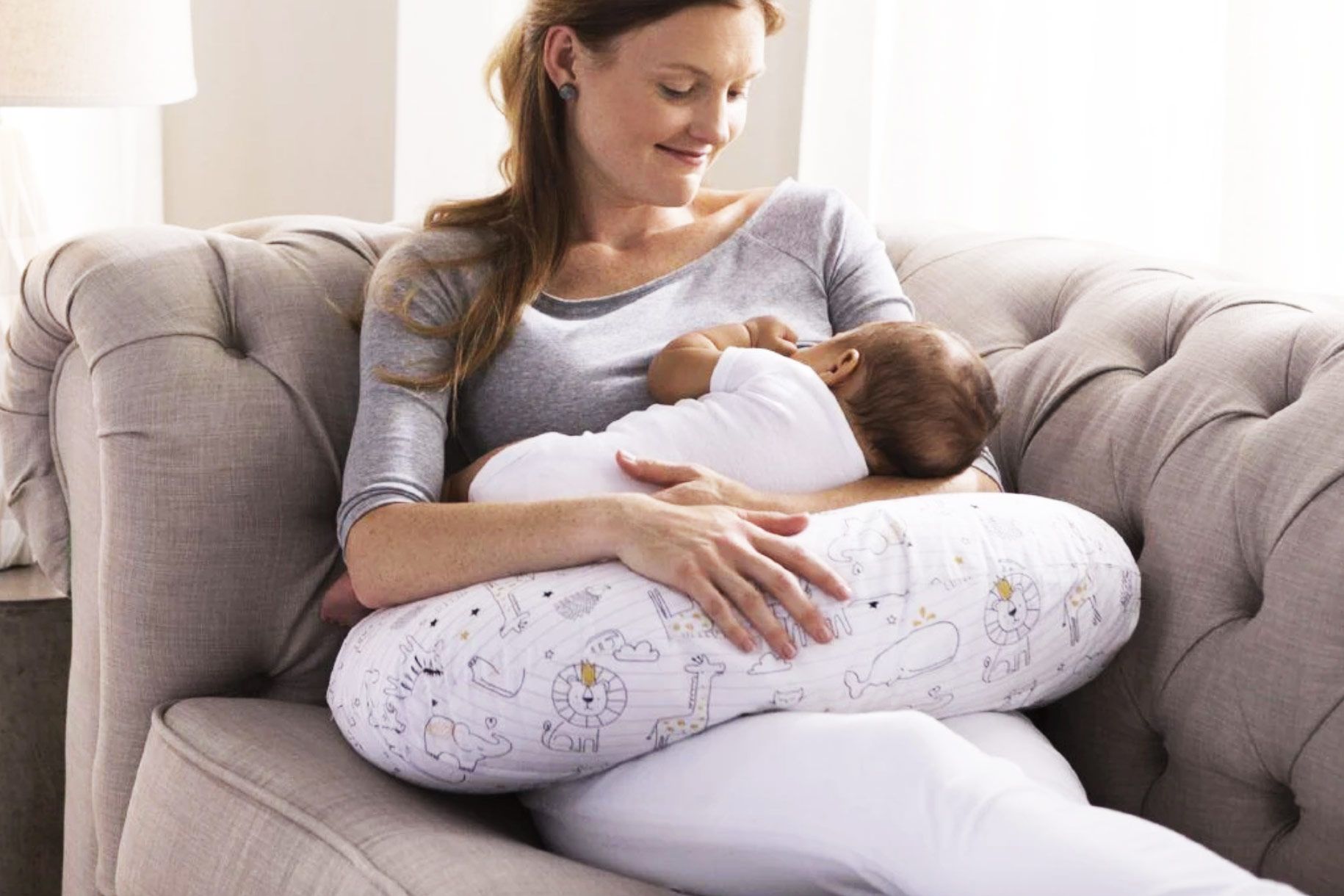 Momcozy Standard Nursing/Breastfeeding Pillows, Adjustable Waist Strap