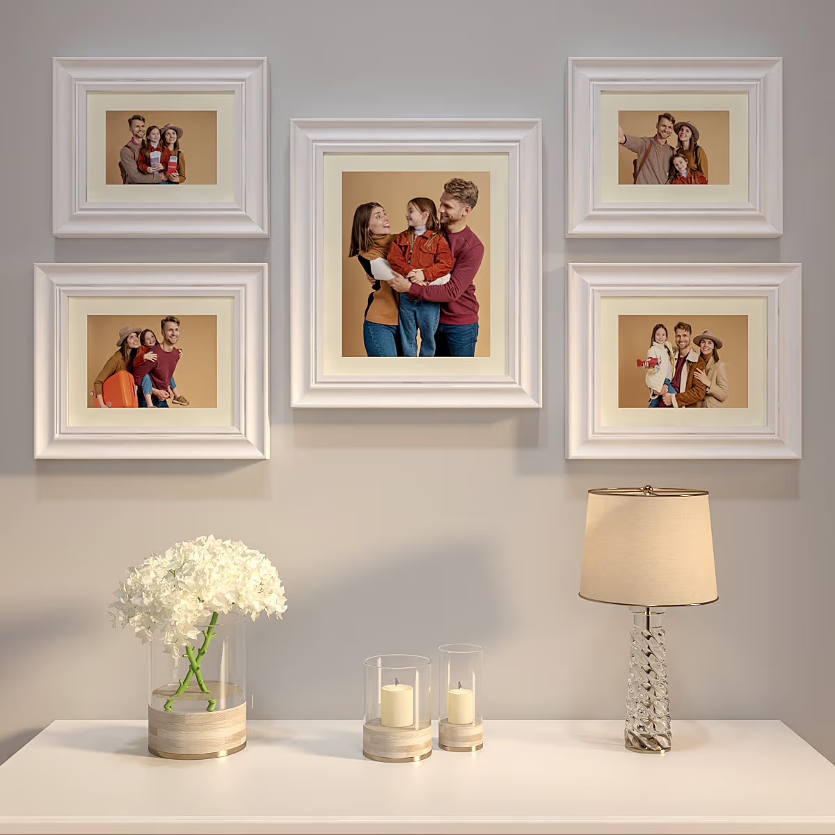 Icona Bay 6X4 Picture Frames (Black, 6 Pack), Sturdy Wood Composite Photo Frames 6 x 4, Sleek Design, Table Top or Wall Mount, Exclusives Collection