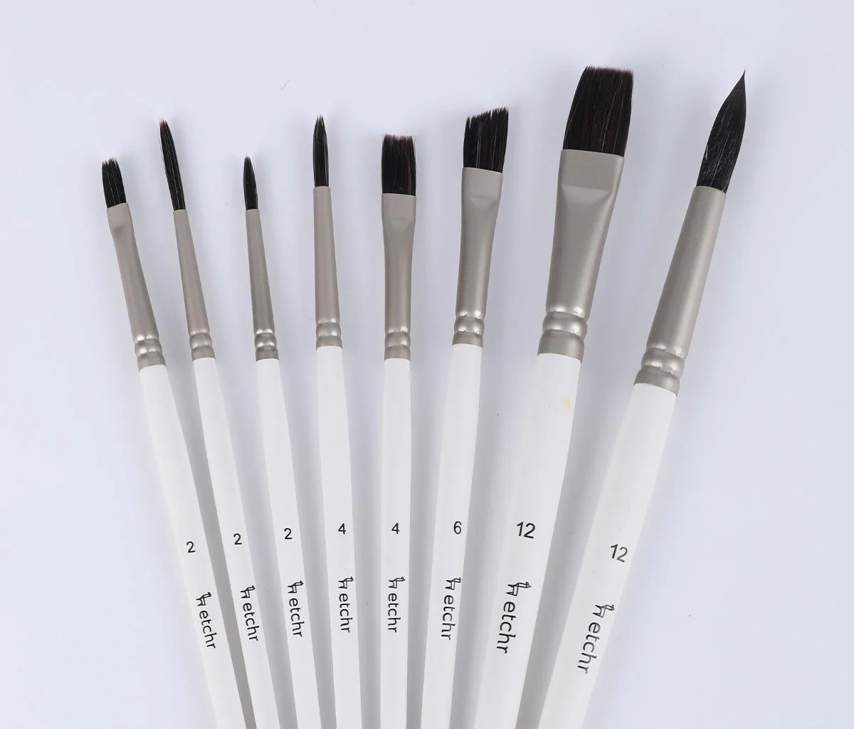 6pcs Fan Brush for Painting Hog Bristle Hair Artist Soft Anti-Shedding  Paint Brushes for Acrylic Watercolor Oil Painting Red