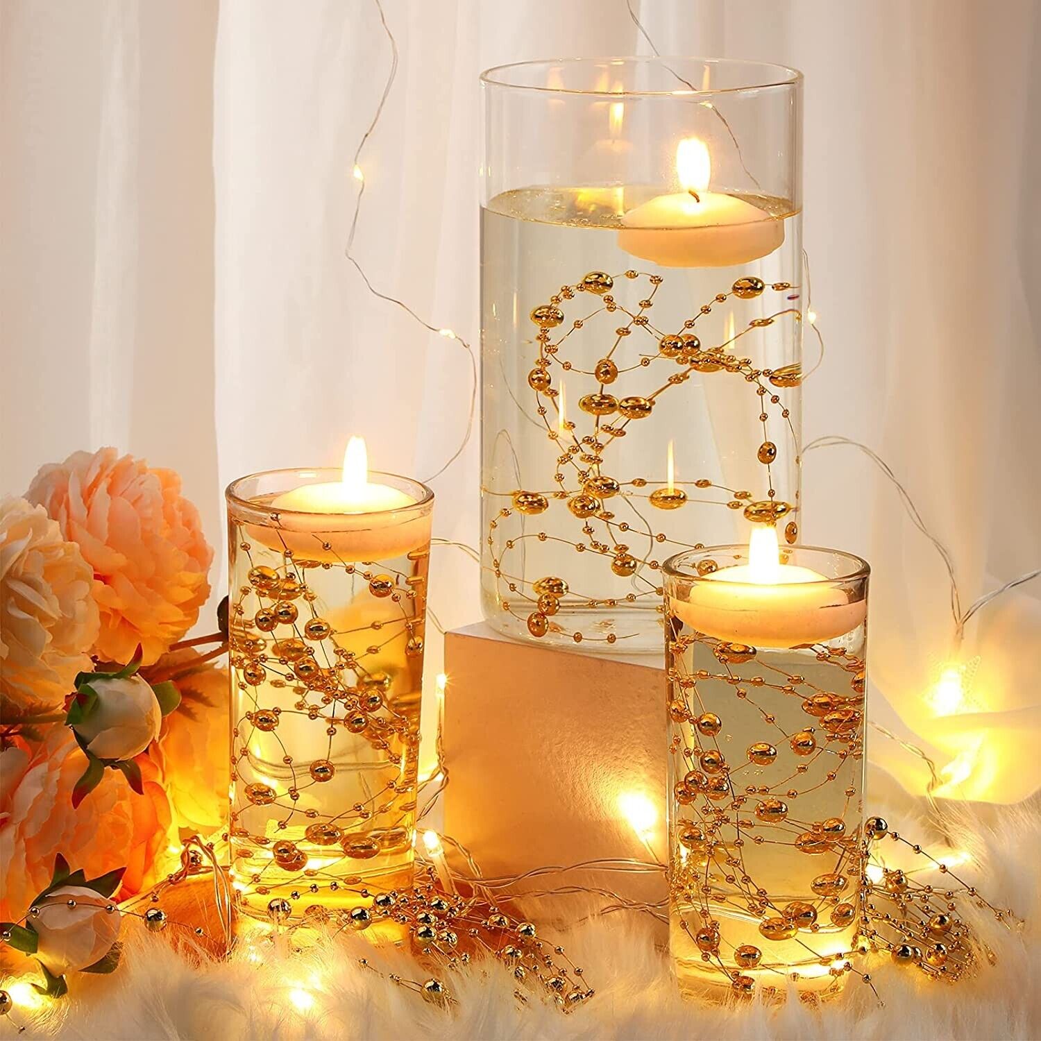 12 Pcs Floating Candles with Magic Wand Remote, Hanging Candles with String