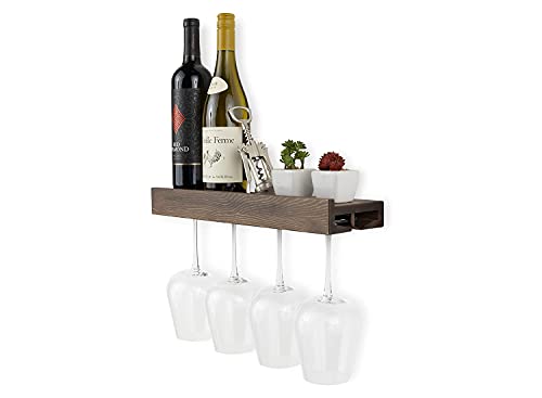 Rustic State Smith Wine Bottle Rack with Glassware Holder