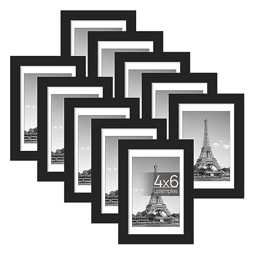 Mantello Picture Frames 4x6 Set of 12 - Small Picture Frame, Front Loading  4 x 6 Frame Set - Wall Frames, White Picture Frames, 4x6 Picture Frames- 12