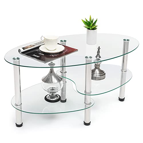 Oval Glass Coffee Table