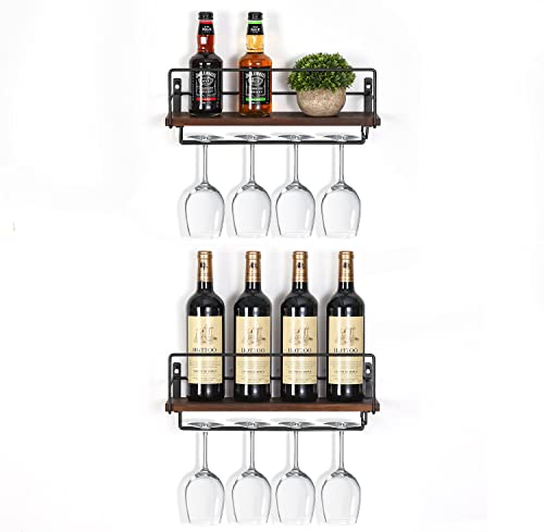SODUKU Wall Mounted Wine Rack - Rustic Wine Storage Holder