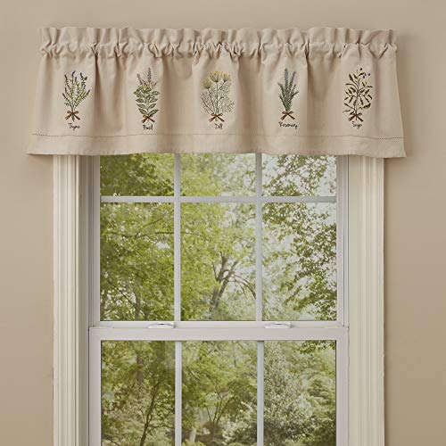 Herb Embroidered Lined Valance