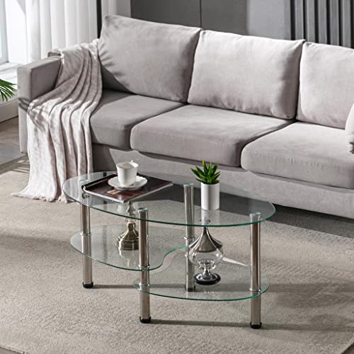 COSVALVE Oval Glass Coffee Table