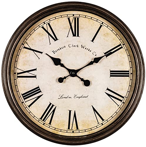 Large Rustic Wall Clock with Silent Sweep Movement
