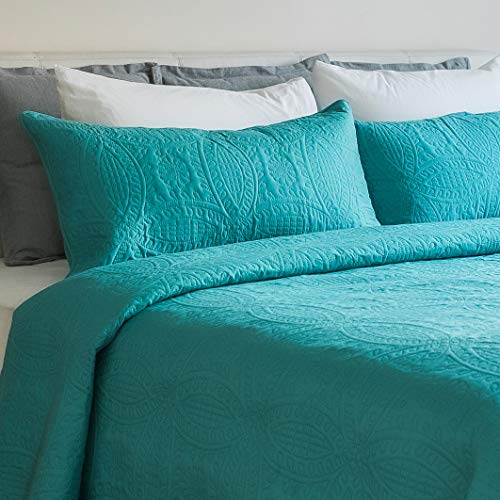 Mezzati Bedspread Coverlet Set Blue-Ocean Teal