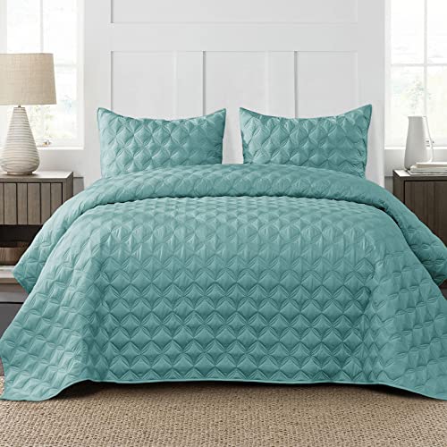 Teal Green Quilt Set Full Queen Size