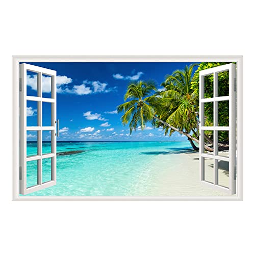 Tropical Beach Window Wall Sticker