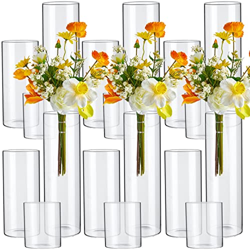 Clear Glass Cylinder Vases for Home Wedding Decoration