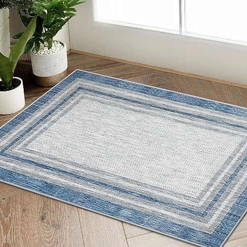 Lahome Entryway Rugs Indoor Small 3x5 Area Rug, Bathroom Rugs Non Slip  Washable, Geometric Tribal Non Skid Throw Rugs with Rubber Backing for  Bedroom