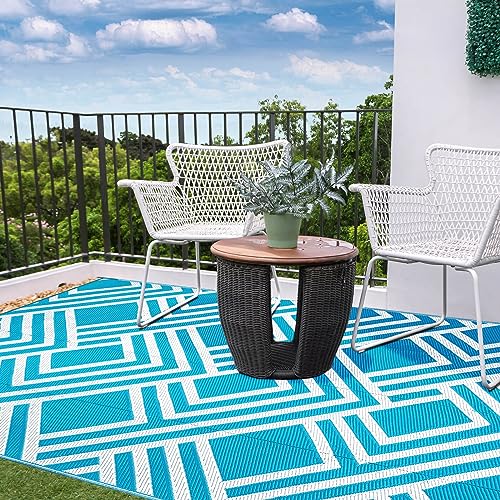 Outdoor Rug Carpet Waterproof 8x10ft Patio Rug Mat Indoor Outdoor Area Rug  for RV Camping Picnic Reversible Lightweight Plastic Straw Outside Rug for