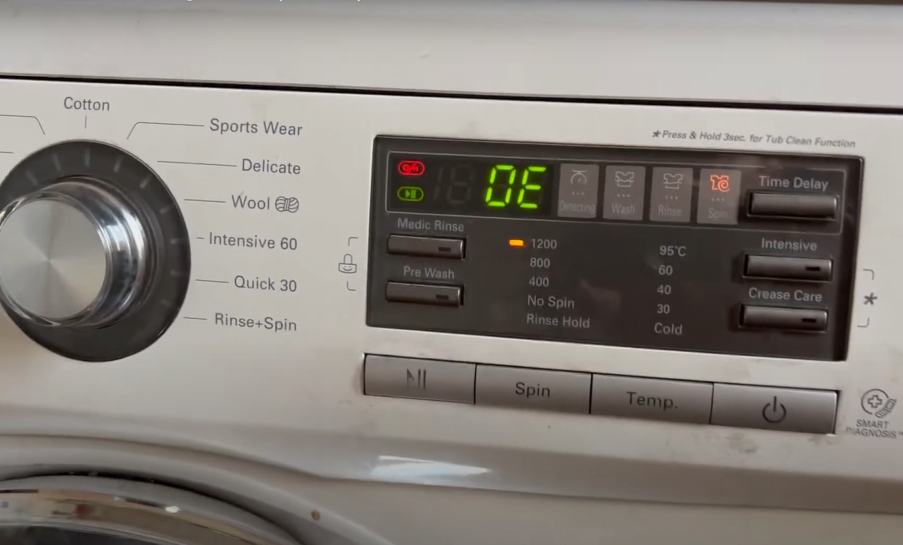 How To Fix The Error Code OE For LG Washing Machine