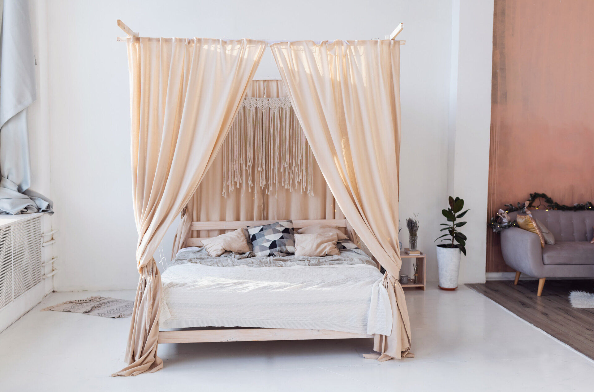 How To Hang Curtains On A Canopy Bed