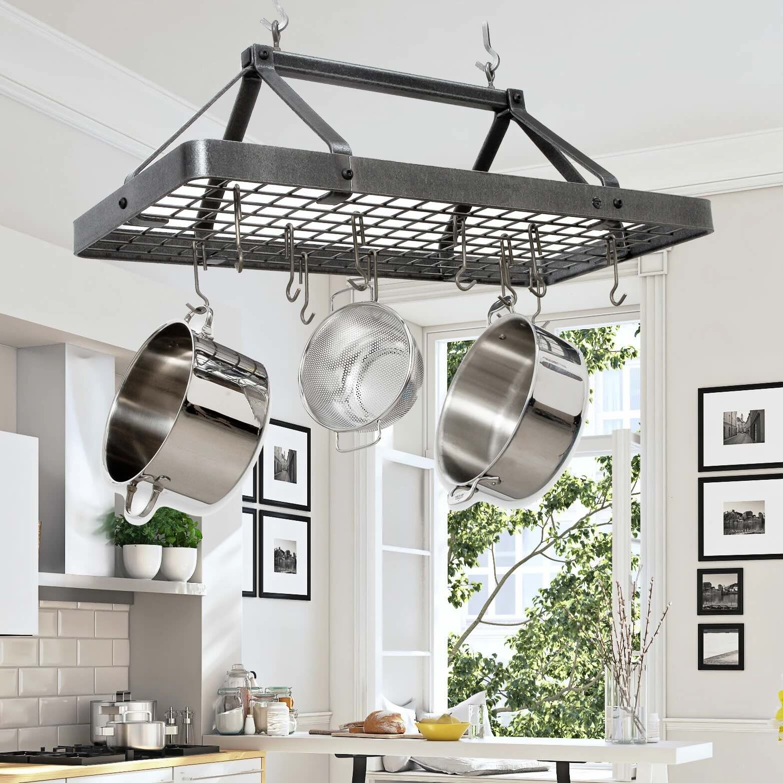 How To Hang Pot Rack From The Ceiling