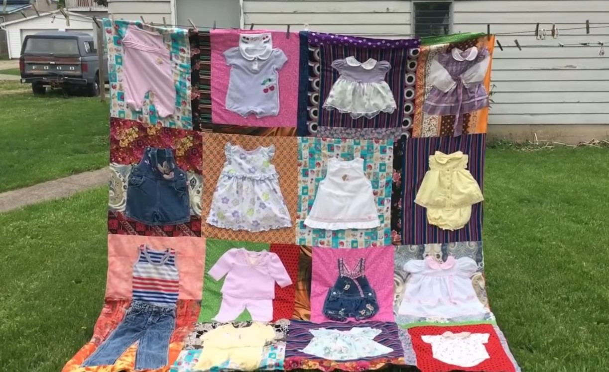 How To Make A Quilt Made From Baby Clothes
