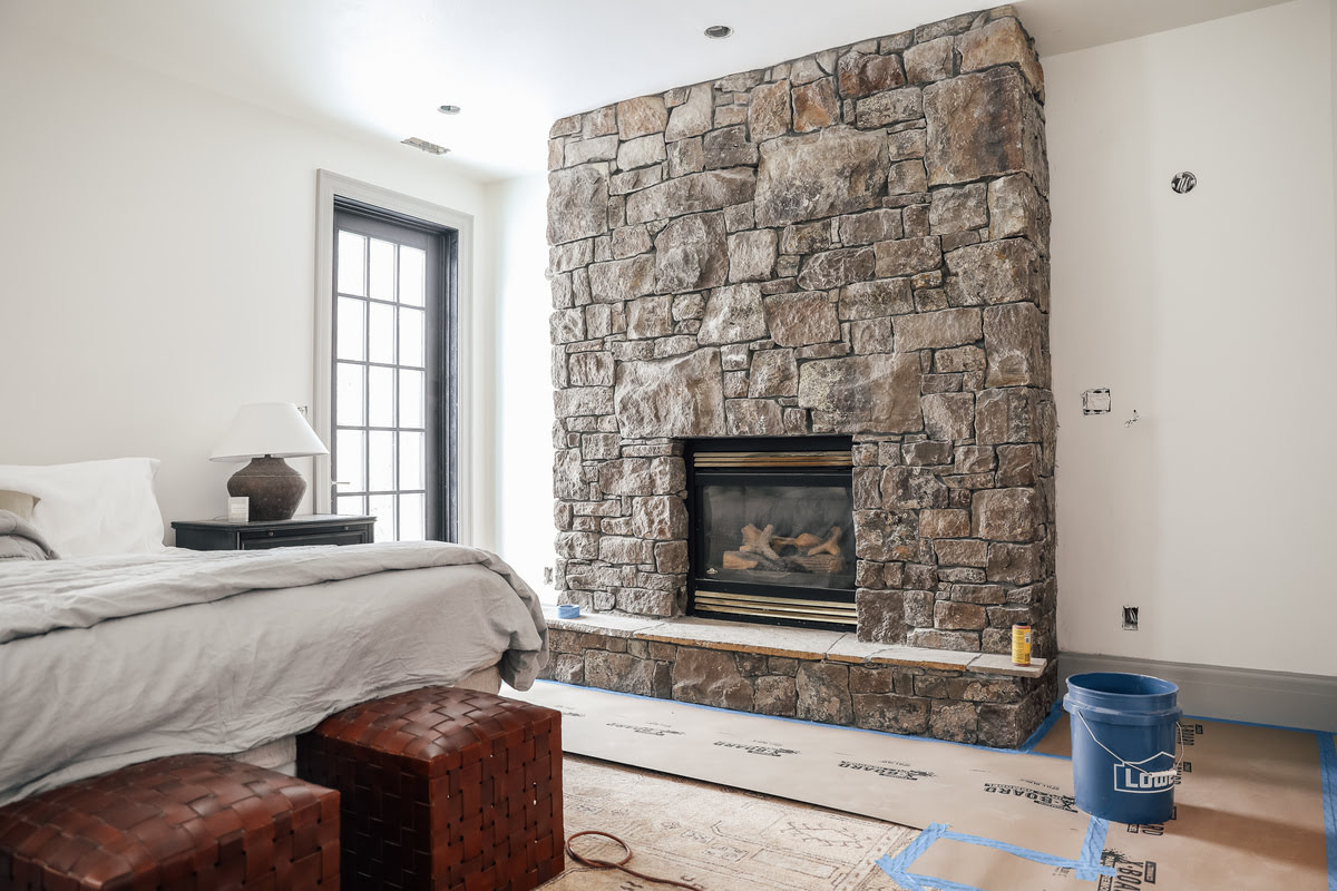 How To Put Stone On Fireplace