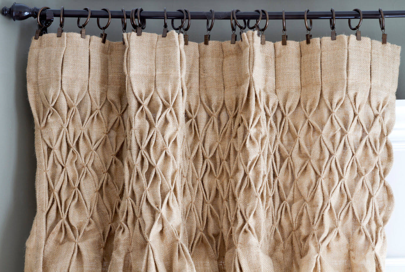 How To Smocked Burlap Curtains