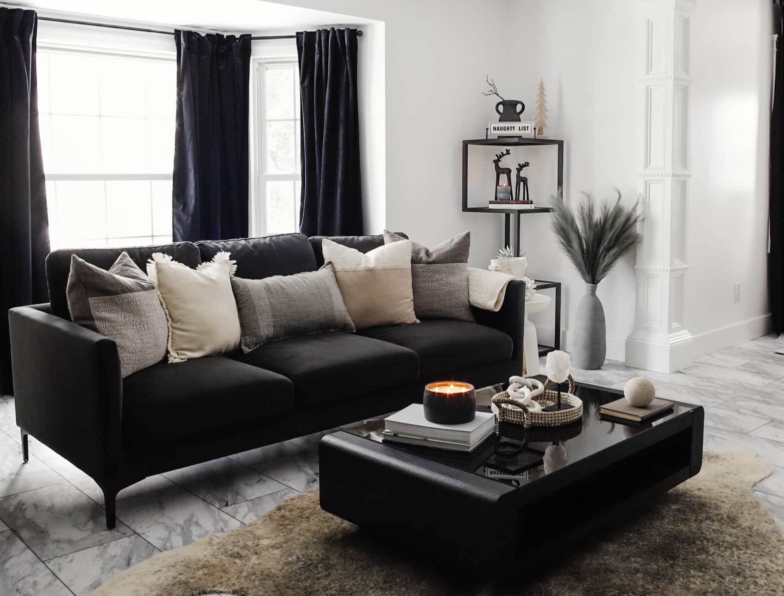 What Color Curtains Go With Black Furniture