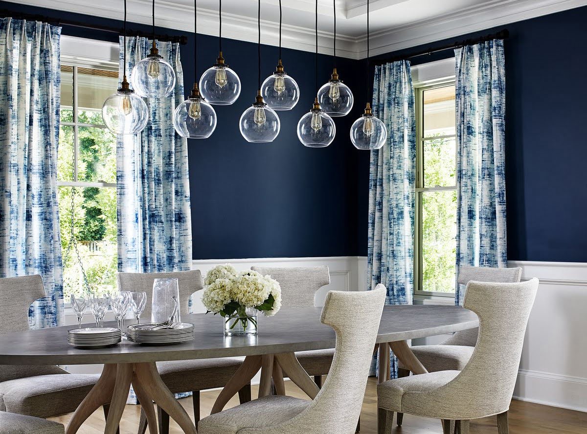 What Color Curtains Go With Dark Blue Walls