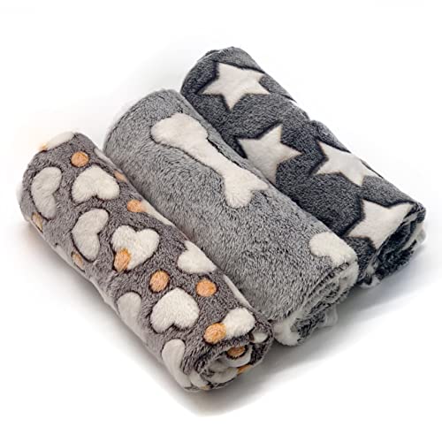 SORKUT Puppy Blanket Set: Super Soft, Warm, Cute Print Fluffy Fleece
