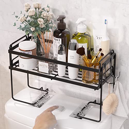 1-Tier Bathroom Organizer Over Toilet with Non-Trace Adhesive