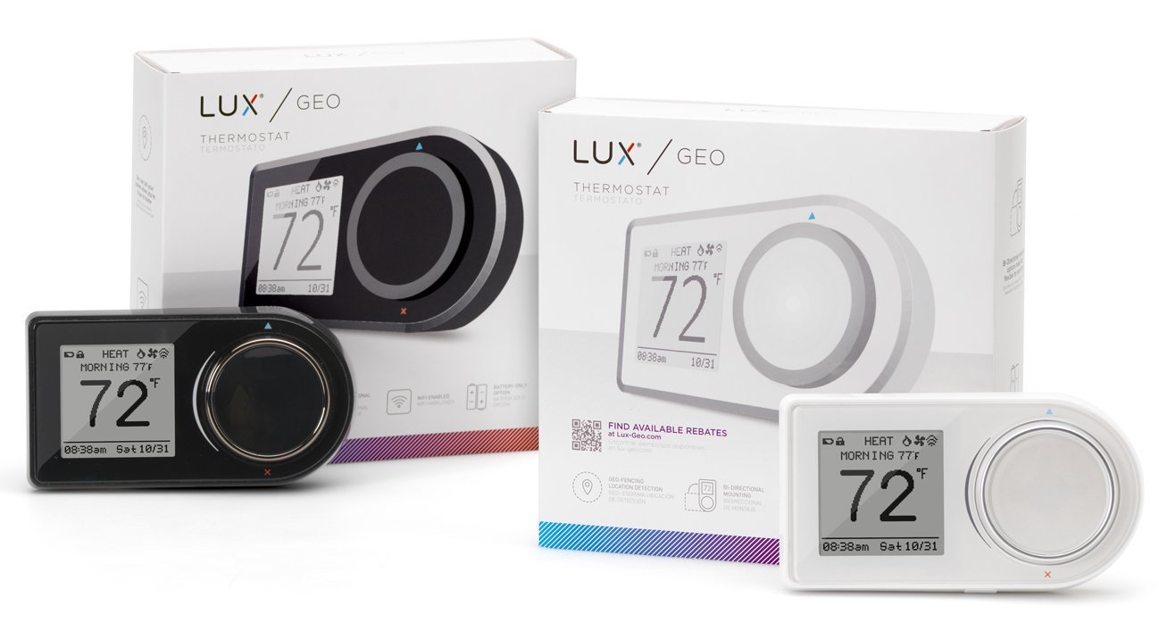 LUX CS1 Smart Programmable Digital Wi-Fi Thermostat, Android and iOS App  Compatible, Geofencing, Custom & Auto Scheduling White 