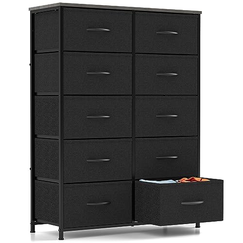 10-Drawer Fabric Storage Dresser for Bedroom and Closet
