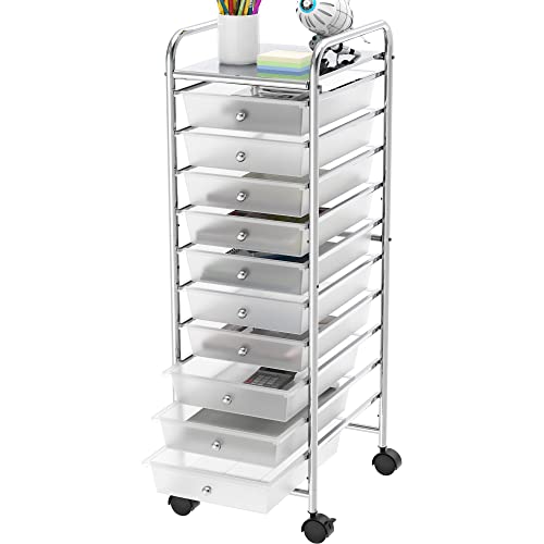 10 Drawer Rolling Utility Cart for Storage and Saving Space